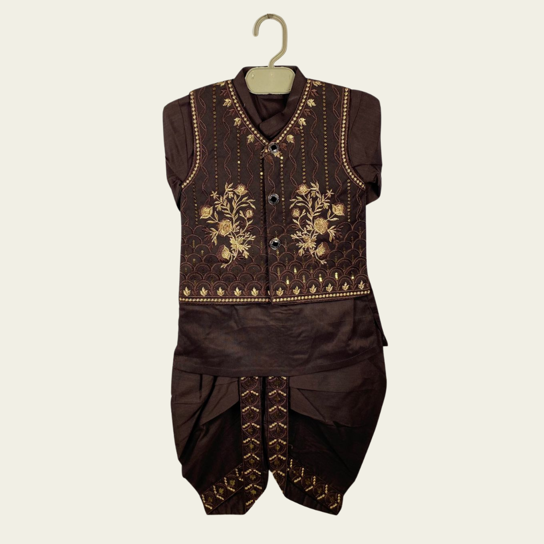 BS - Dhoti Kurta with Waistcoat – 3 Piece Set