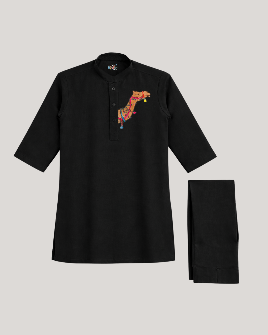 BS - Kurta Shalwar - Camel - Black