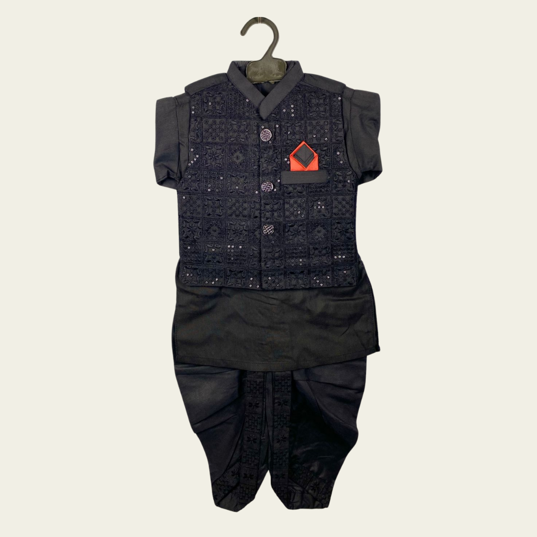 BS - Dhoti Kurta with Waistcoat – 3 Piece Set