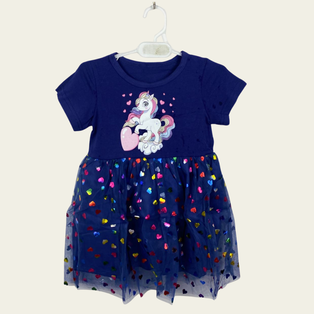BS Imported - Unicorn Frock - Blue