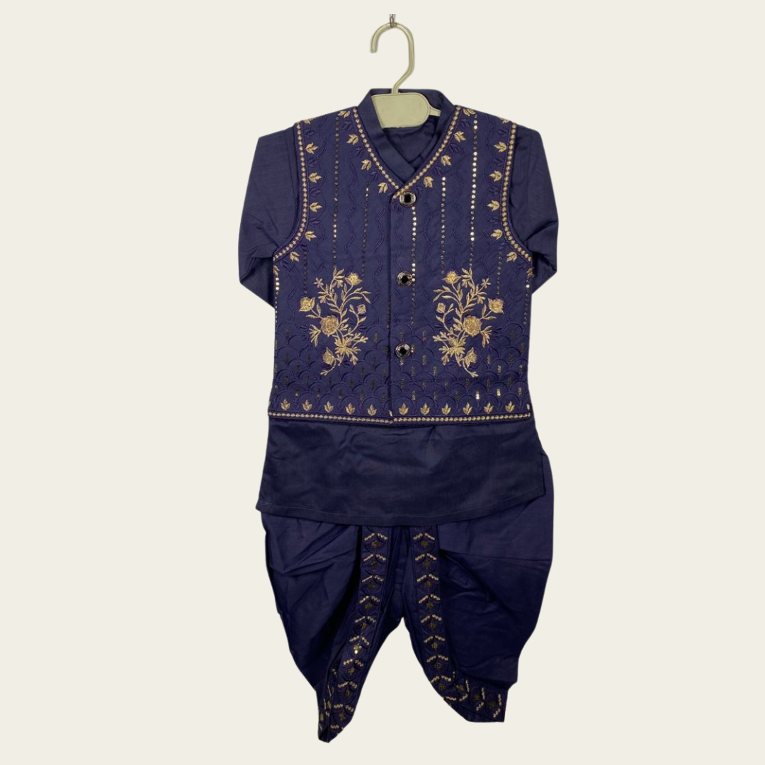 BS - Dhoti Kurta with Waistcoat – 3 Piece Set