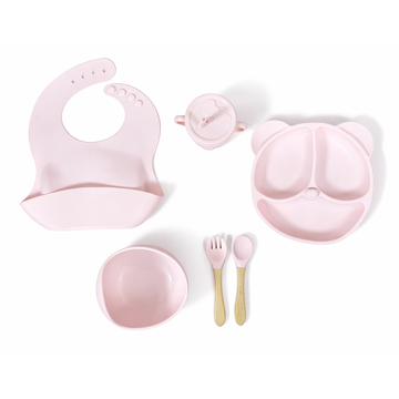 6 Pieces - Cartoon Silicon Feeding Set