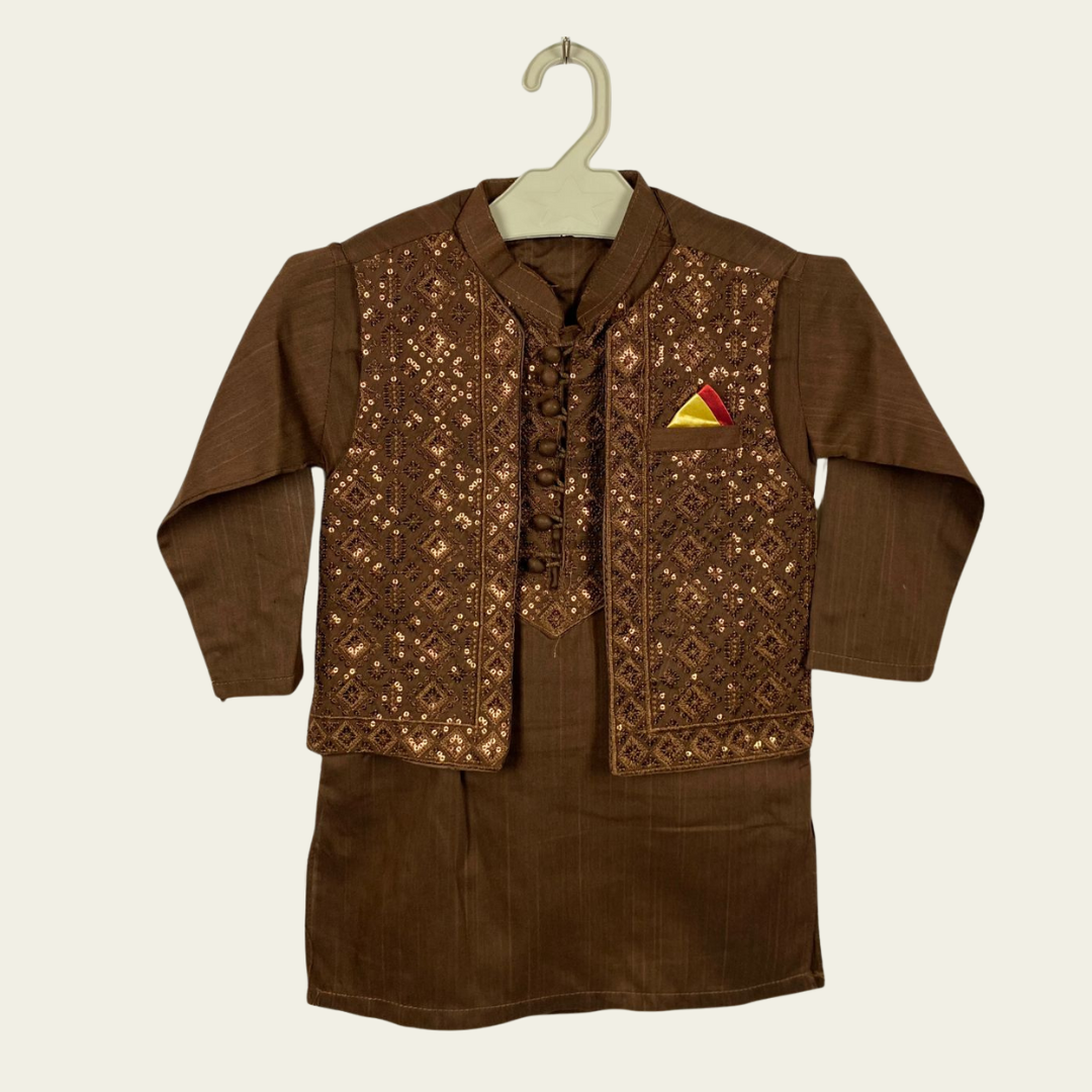 BS - Kurta Shalwar & Waist Coat - 3 Pieces