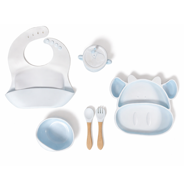 6 Pieces - Cartoon Silicon Feeding Set
