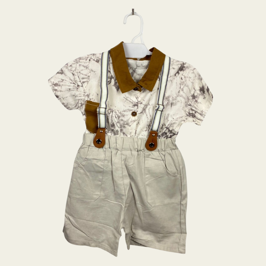 BS -  Dungarees - Brown & White