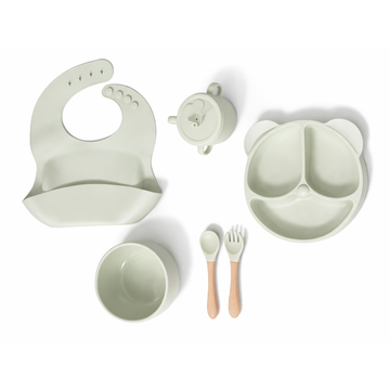 6 Pieces - Cartoon Silicon Feeding Set