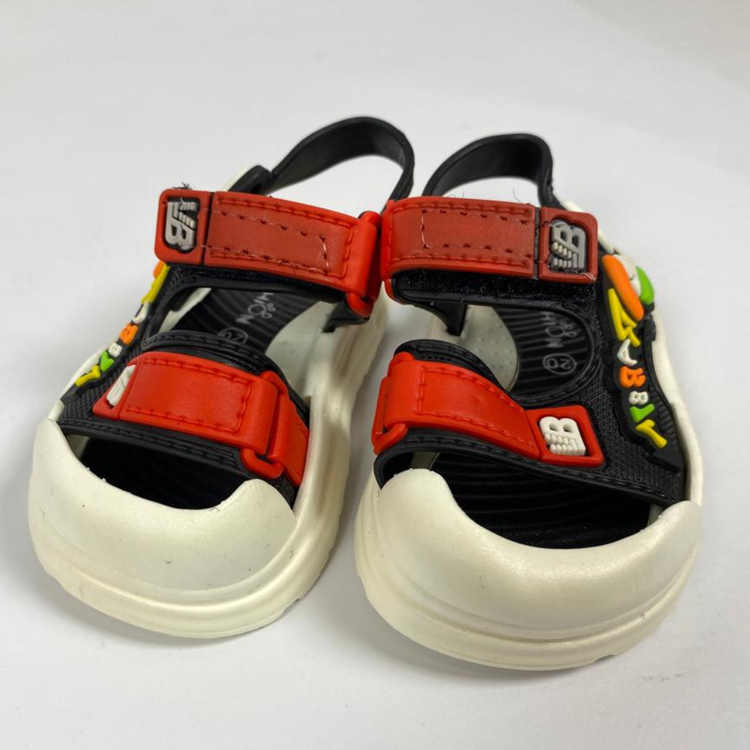 BS - Imported Sandal - Baby Duck - Red & Black (D16)