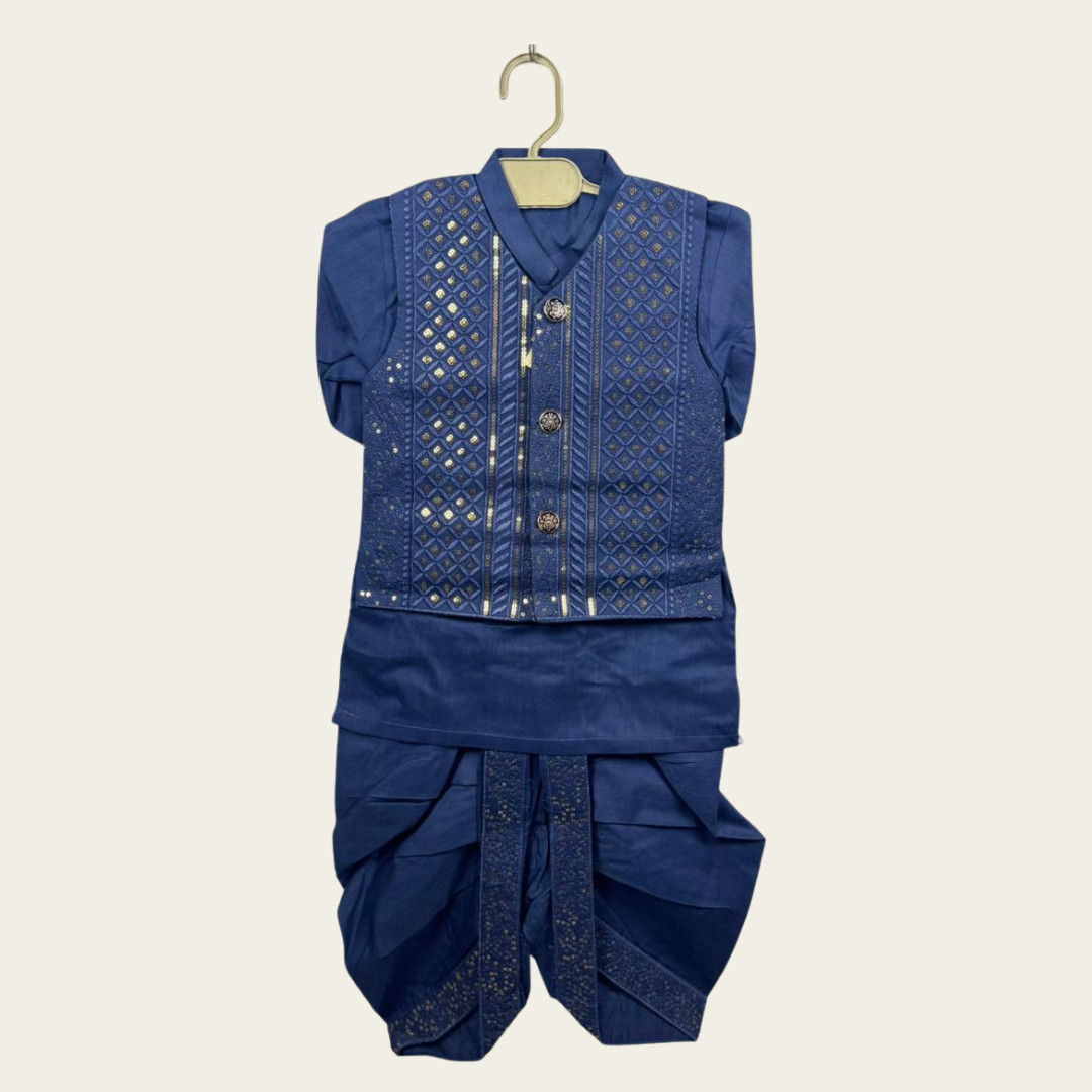 BS - Dhoti Kurta with Waistcoat – 3 Piece Set