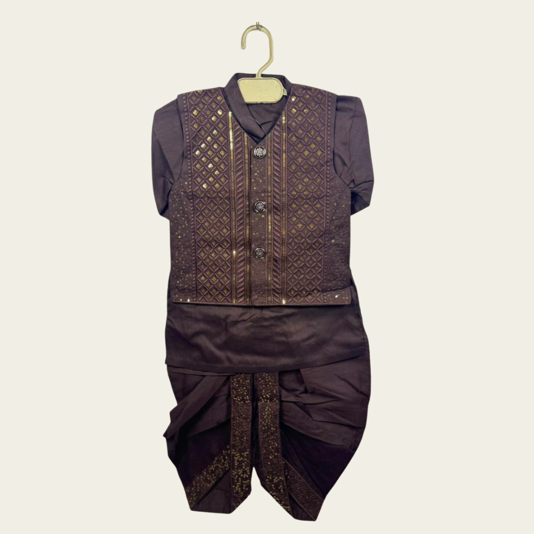 BS - Dhoti Kurta with Waistcoat – 3 Piece Set