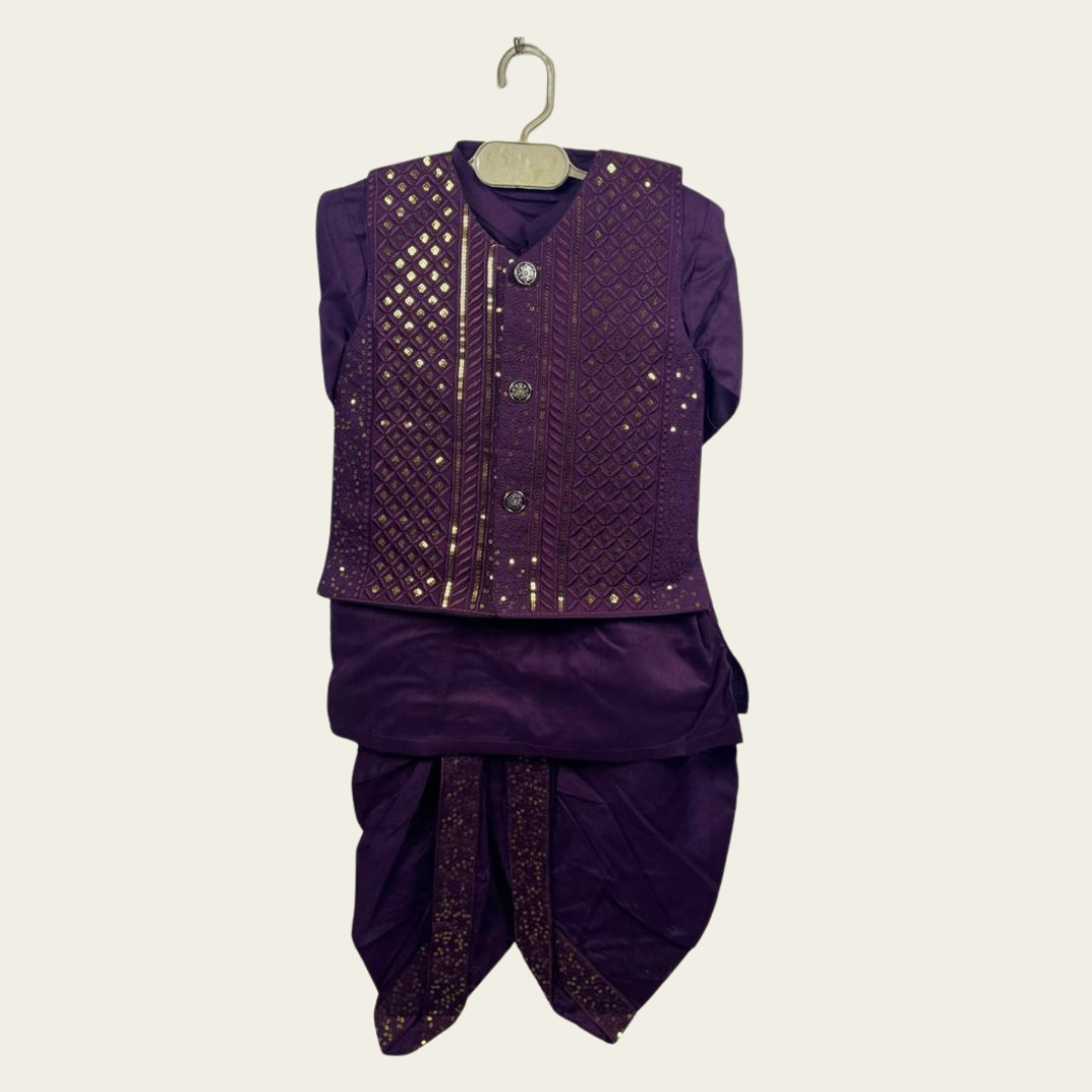 BS - Dhoti Kurta with Waistcoat – 3 Piece Set