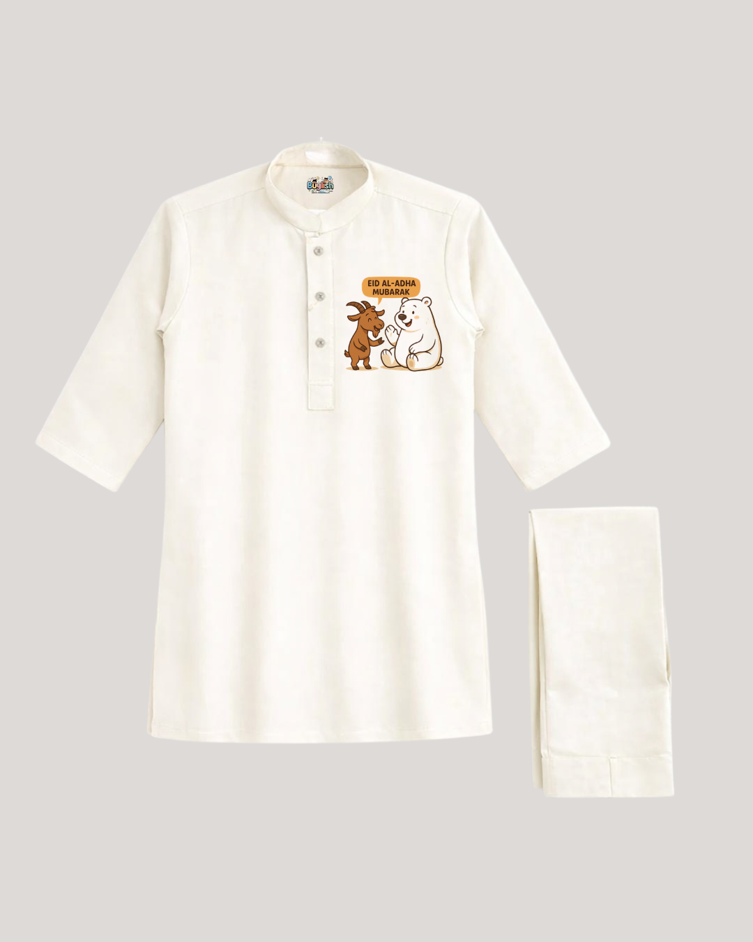 BS - Kurta Shalwar - Goat & Bear - White