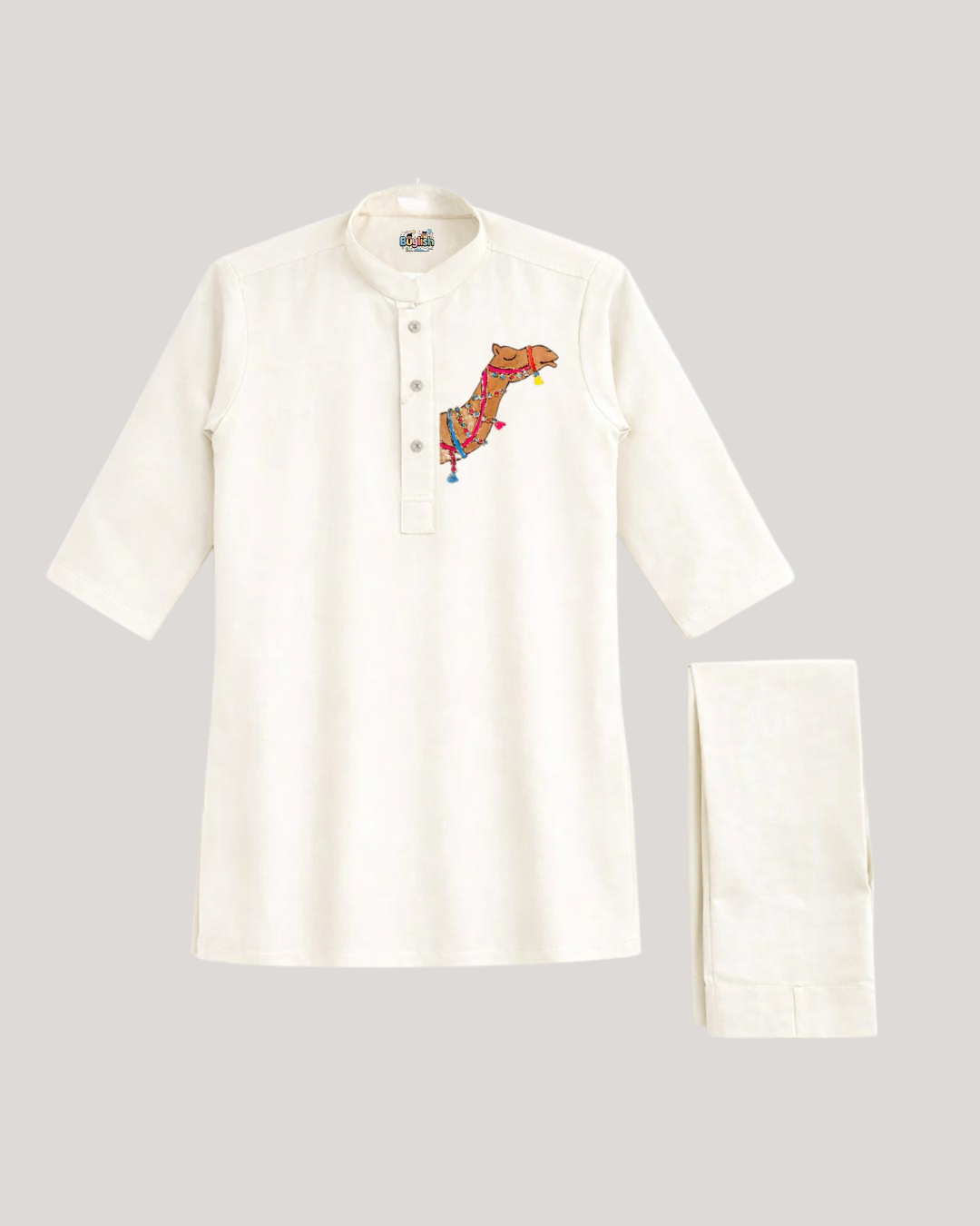 BS - Kurta Shalwar - Camel - White