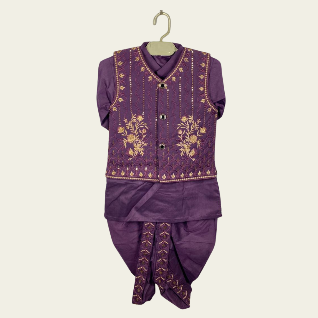BS - Dhoti Kurta with Waistcoat – 3 Piece Set