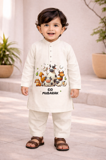 BS - Kurta Shalwar - Animal Farm - White