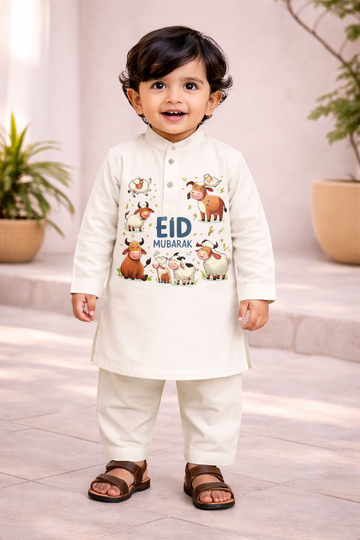 BS - Kurta Shalwar - Animal Love - White