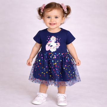 BS Imported - Unicorn Frock - Blue