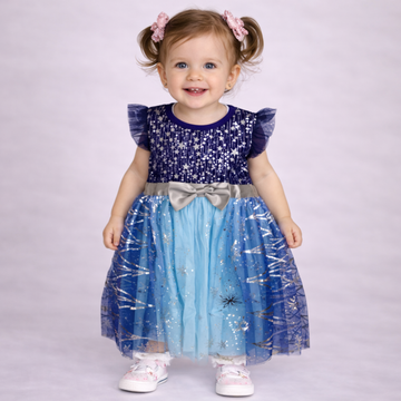 BS Imported - Stars Frock - Blue