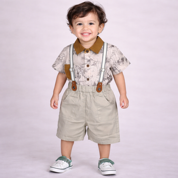 BS -  Dungarees - Brown & White