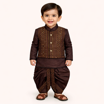 BS - Dhoti Kurta with Waistcoat – 3 Piece Set