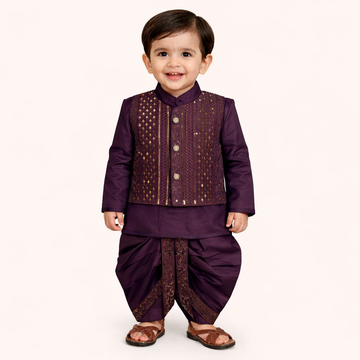 BS - Dhoti Kurta with Waistcoat – 3 Piece Set