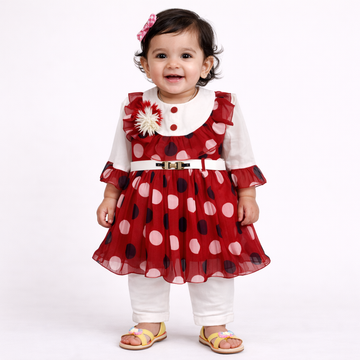 2 Pieces - Frock - Red Dots