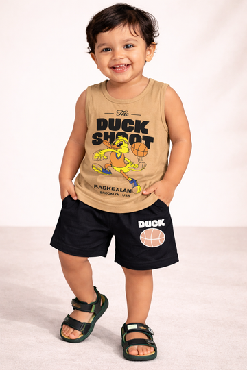 Sando & Shorts - Brown & Black - Duck