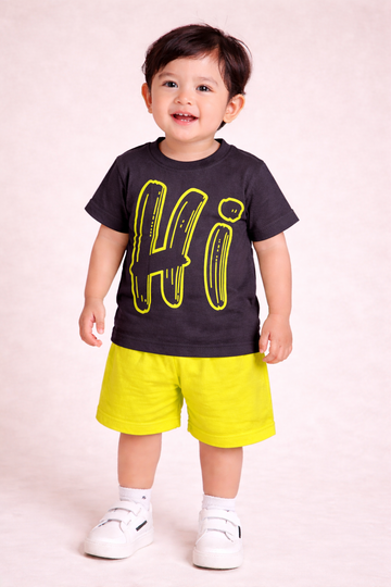 Shirt & Shorts - Black & Green - Hi