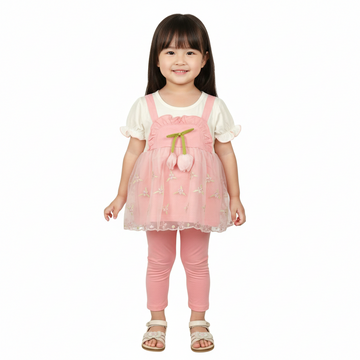 BS Imported - 2 Piece - Pink Roses - Frock